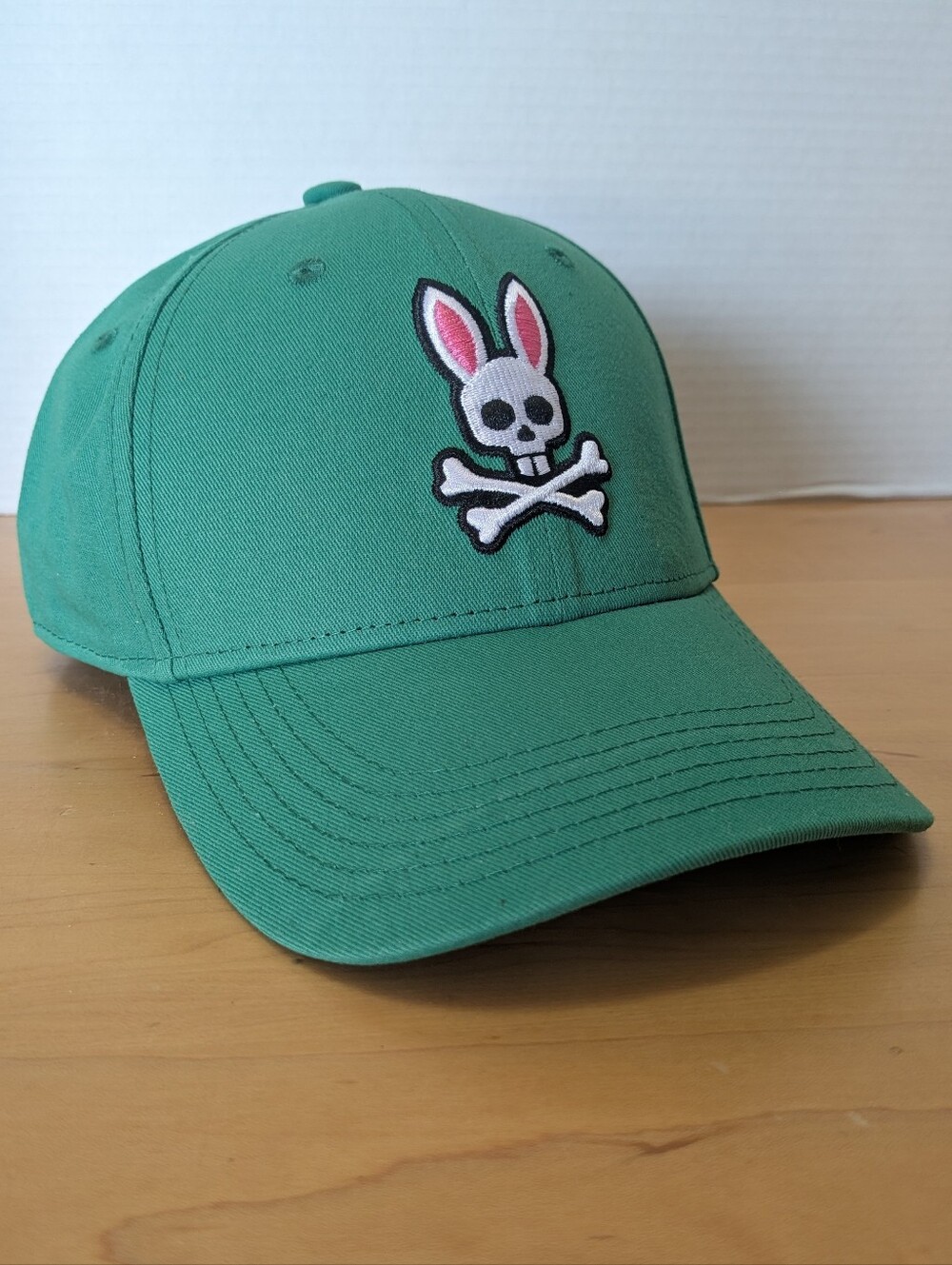 Psycho Bunny Men's Classic Baseball Cap Adjustable Sports Dad Hat Green Atheltic